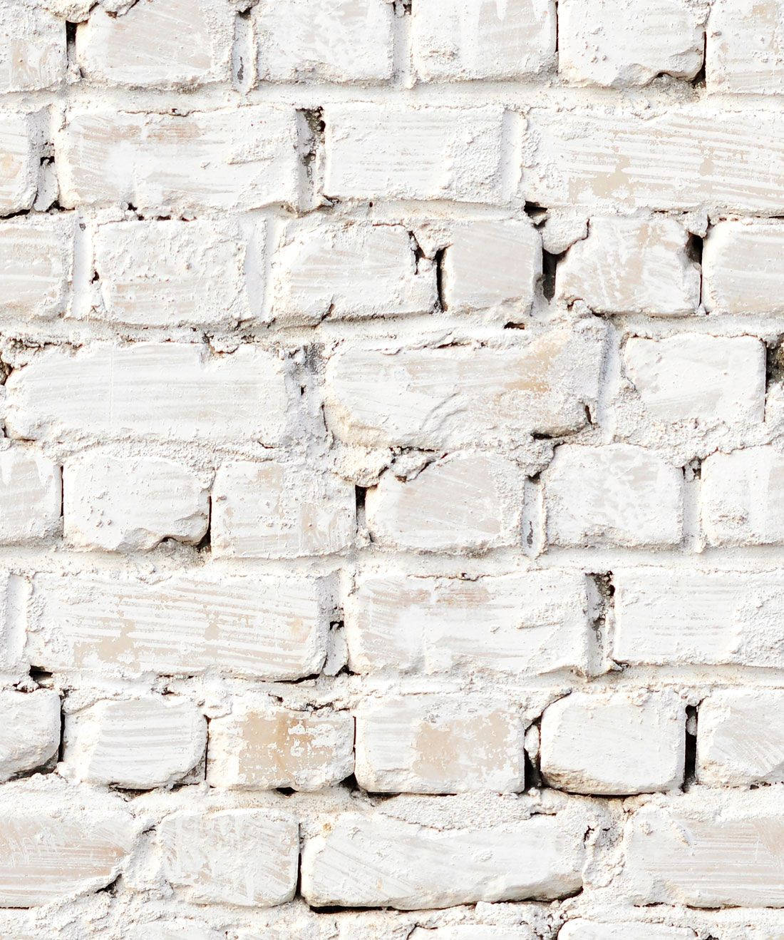 Rustic White Brick English Bond Wallpaper