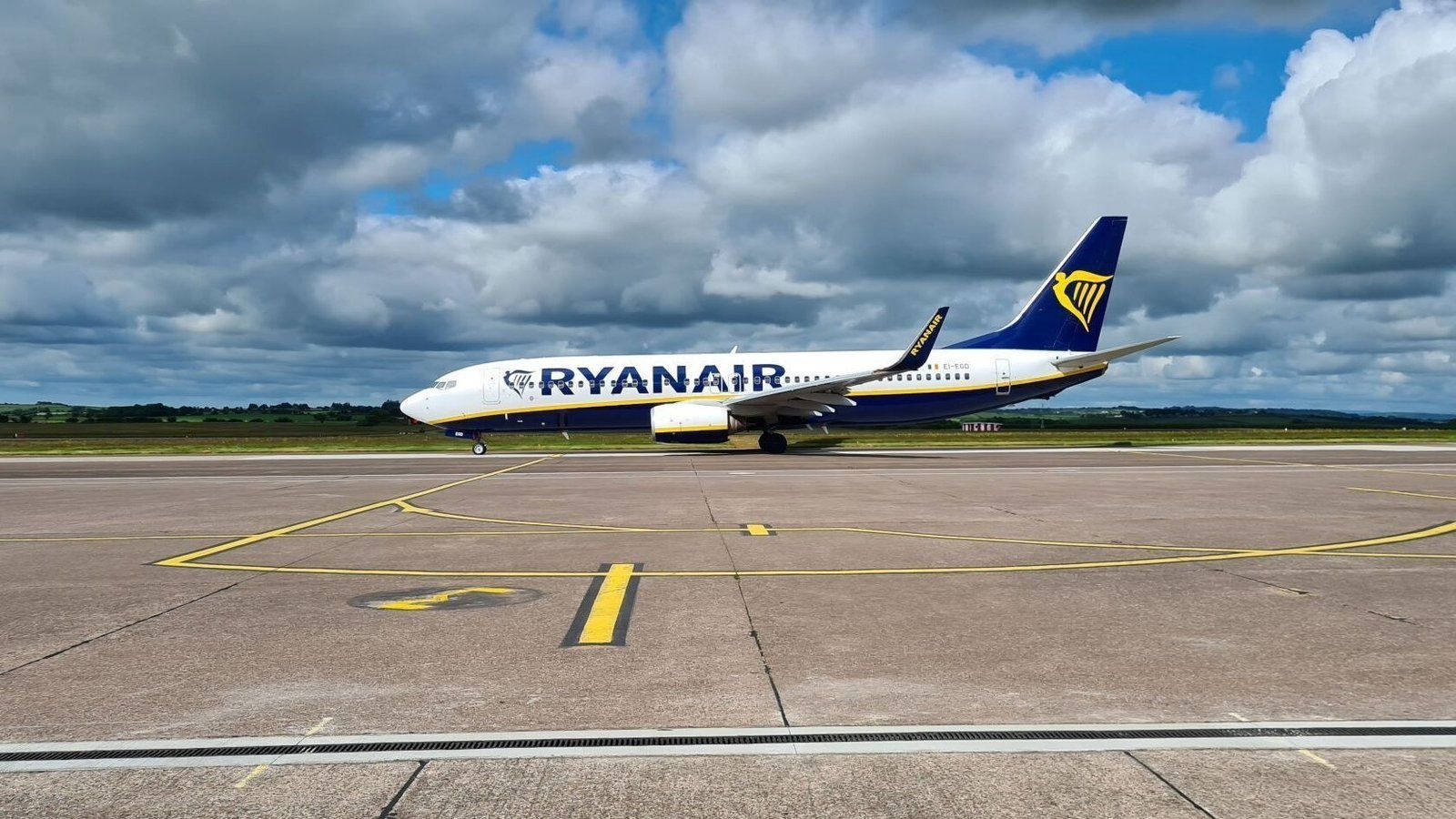 Ryanair Airplane At Airport Far Shot Wallpaper