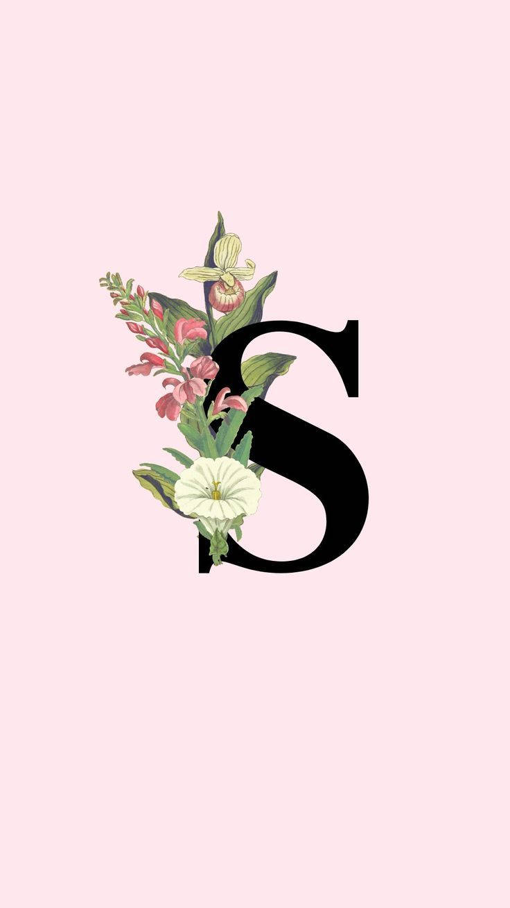 S Letter Pink Background Wallpaper