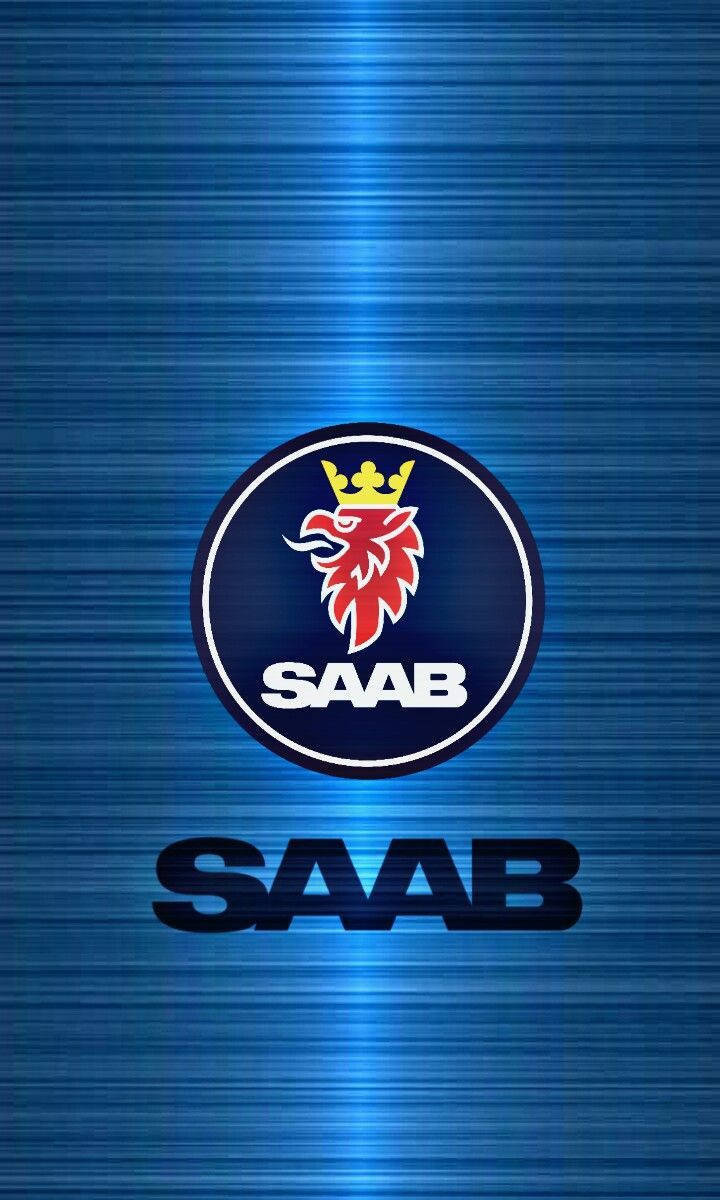 Saab Logo Blue Background Wallpaper