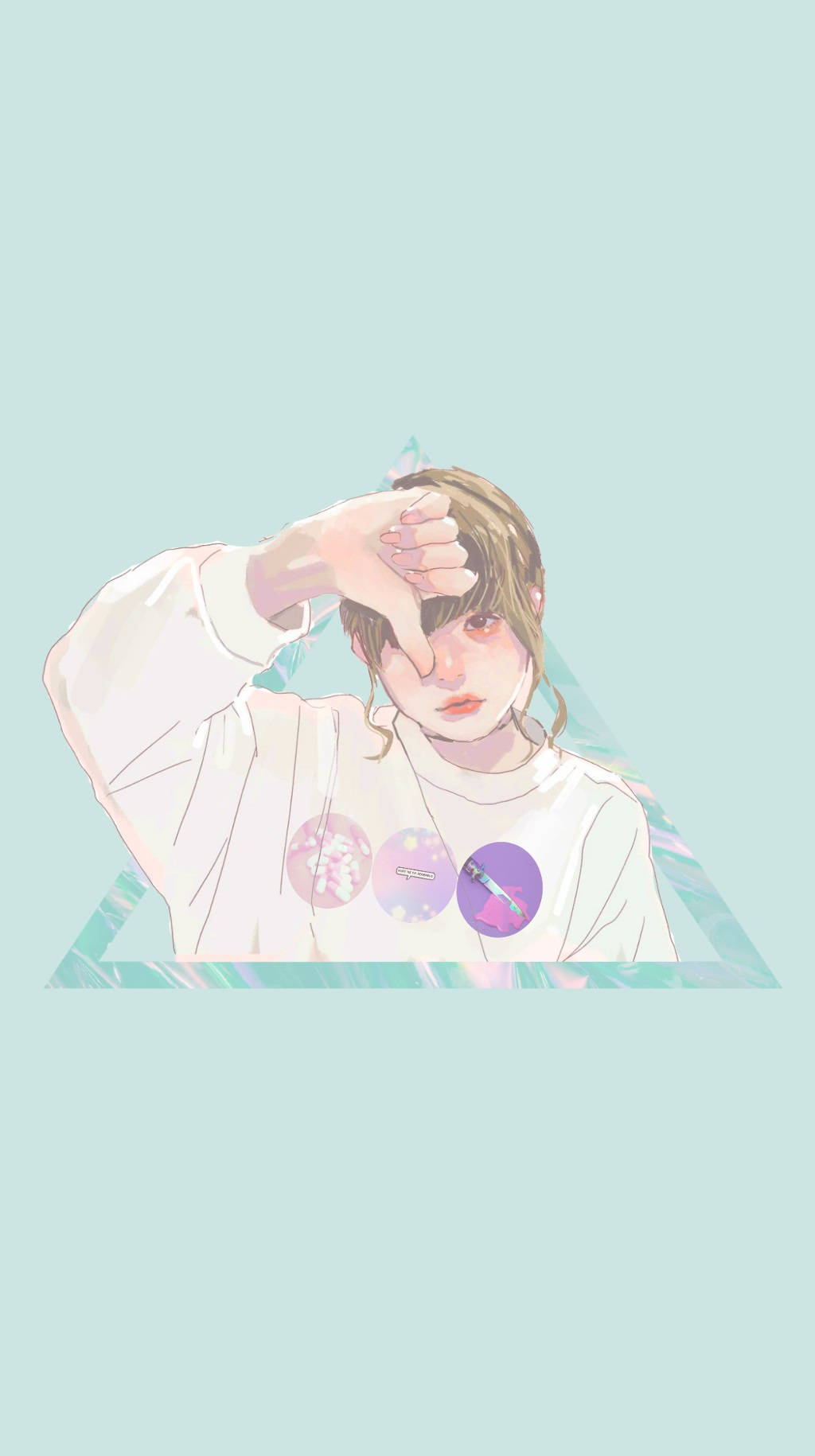 Sad Girl In Triangle Aesthetic Wallpaper