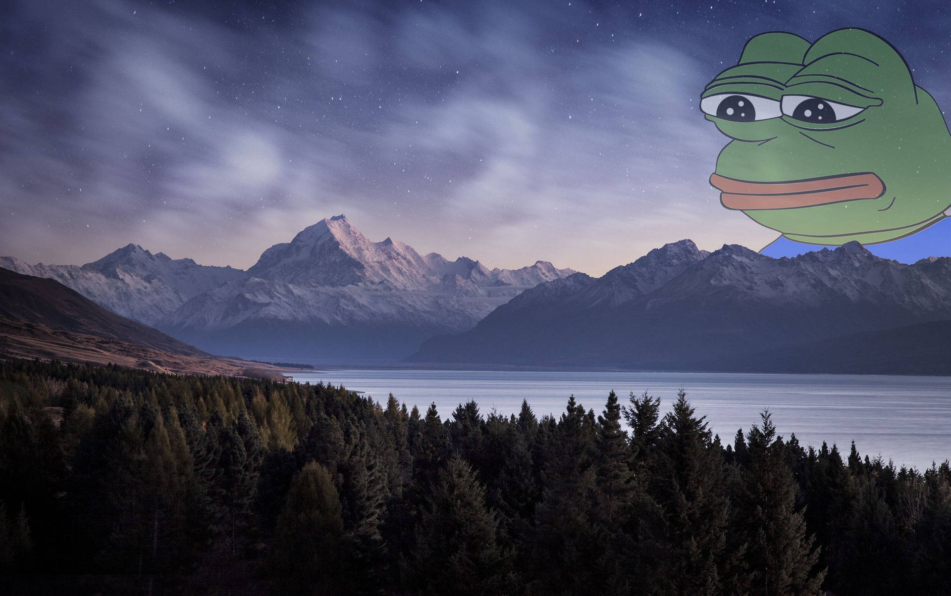 Sad Meme With Mountain View Wallpaper