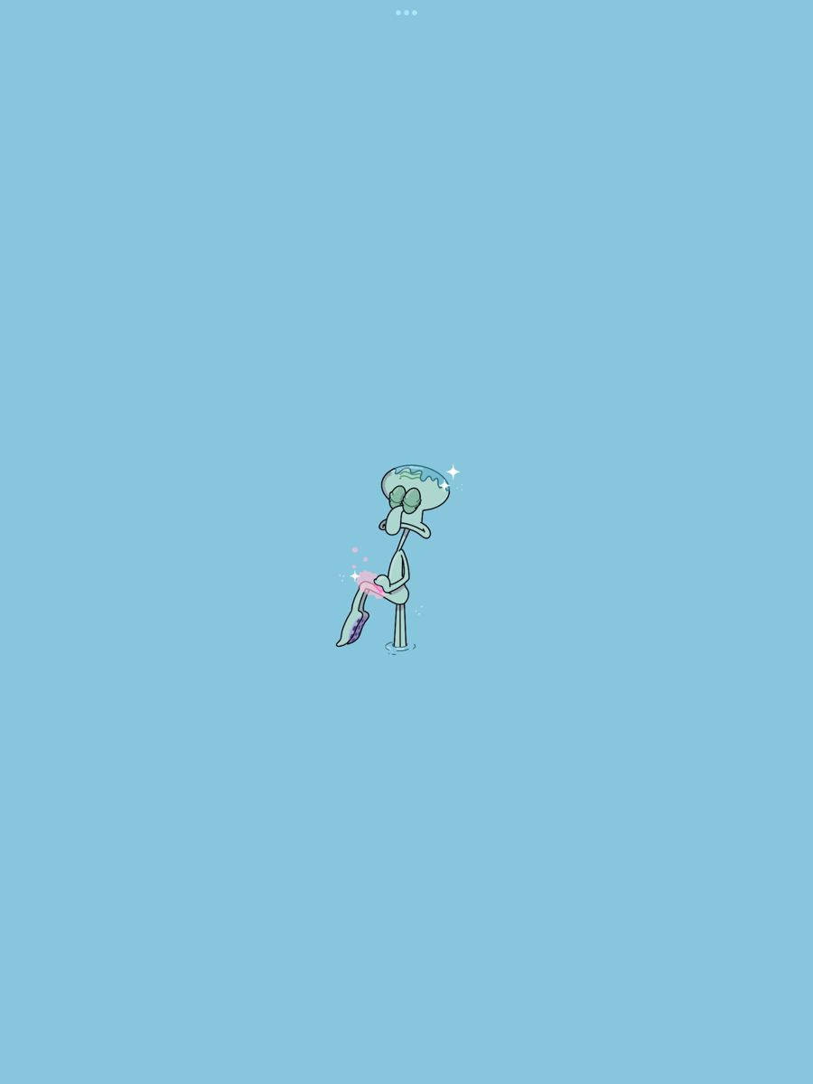 Sad Squidward Bathing Wallpaper