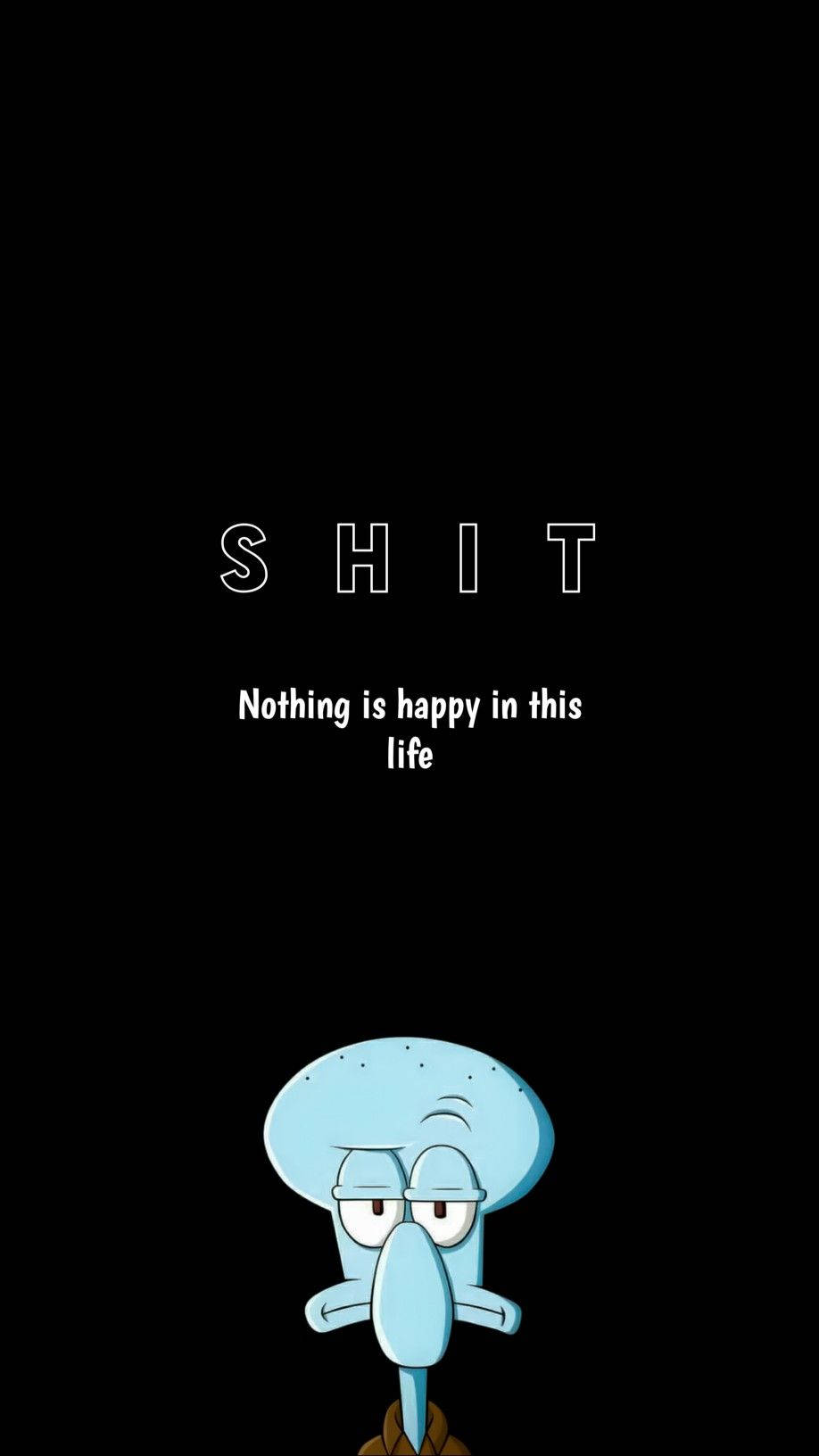 Sad Squidward With Sad Text Wallpaper