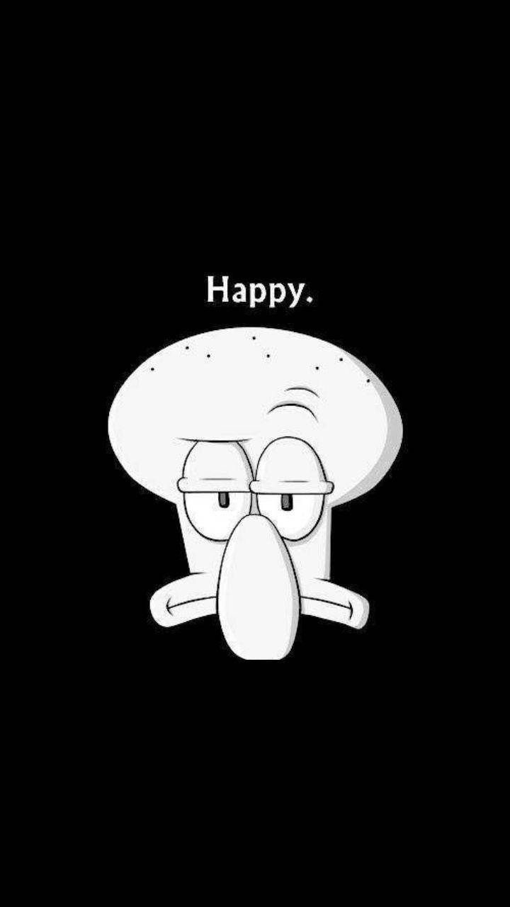 Sad Squidward With Sarcastic Text Wallpaper