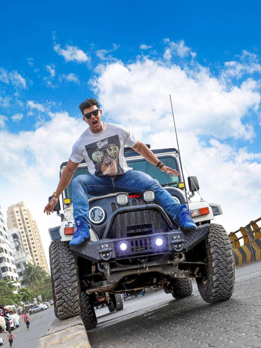 Sahil Khan On Mahindra Thar Wallpaper