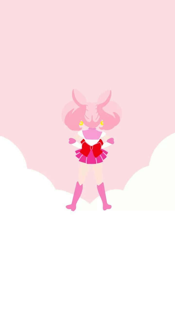 Sailor Chibi-usa Fighting With Her Pink Moon Stick Wallpaper