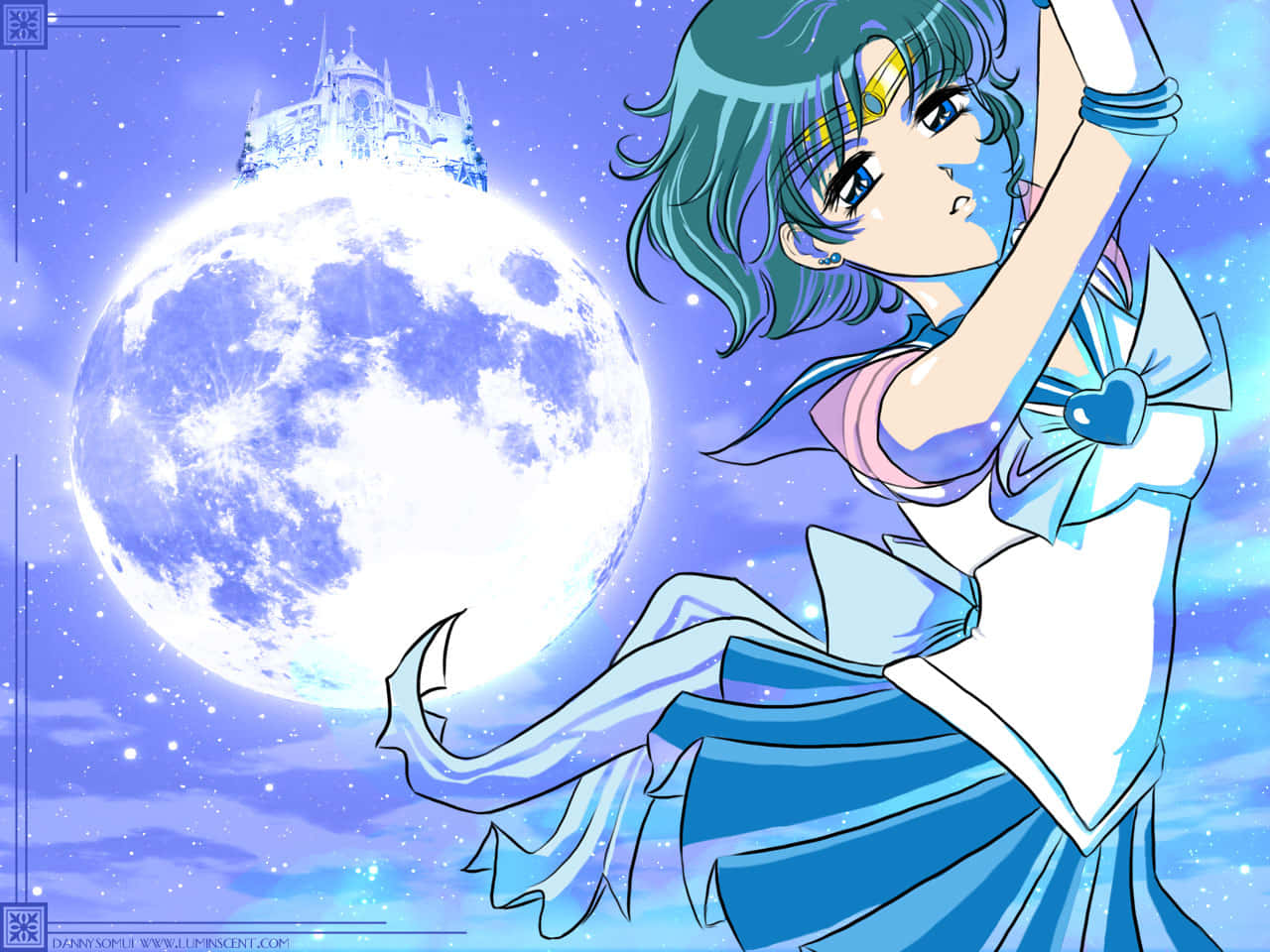 Sailor Mercury Dancing Under The Moonlight Wallpaper