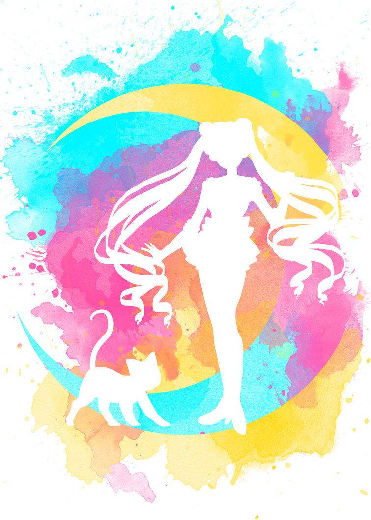 Sailor Moon Watercolor Wallpaper