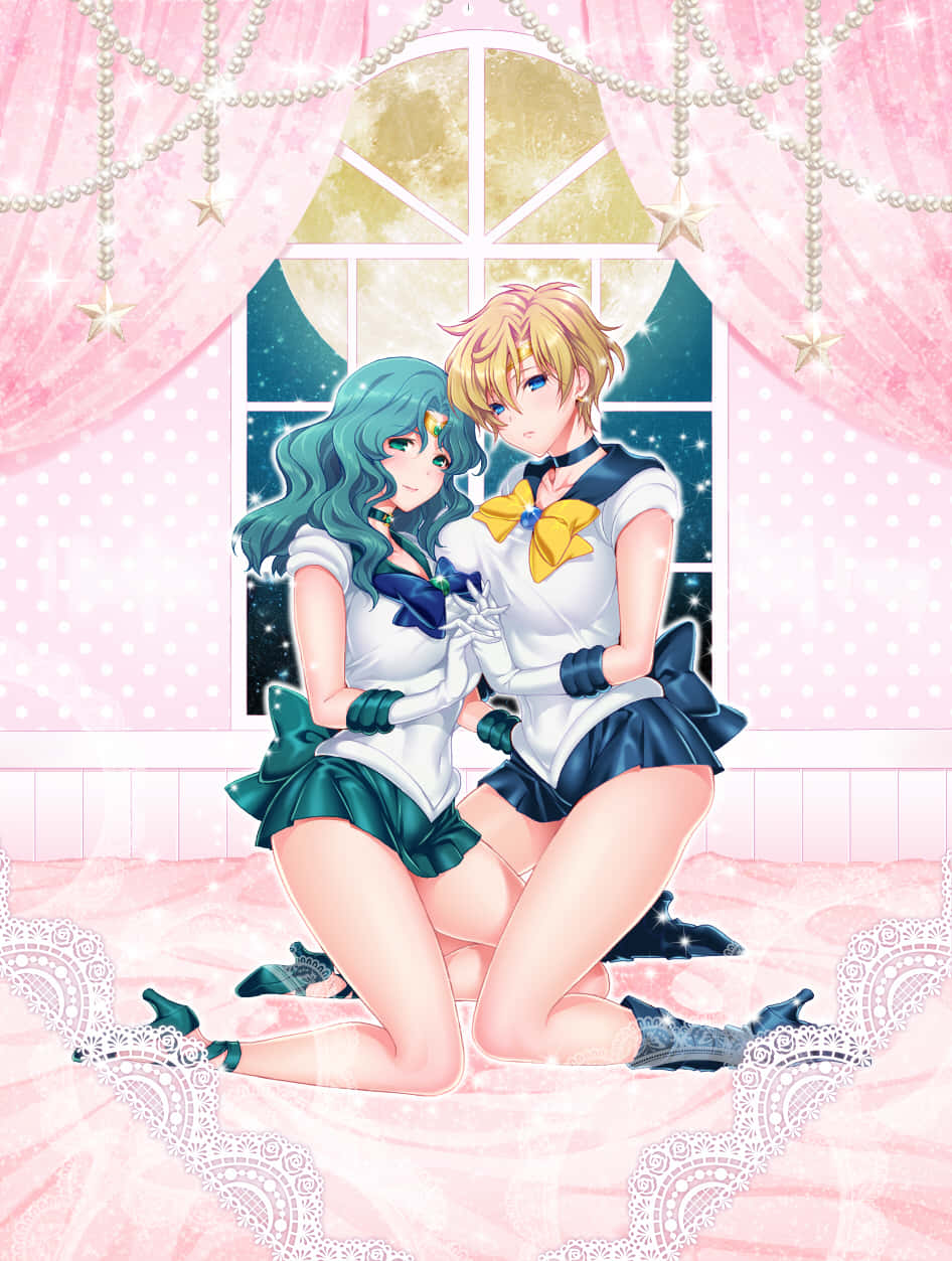 Sailor Neptune Using Mystical Powers. Wallpaper