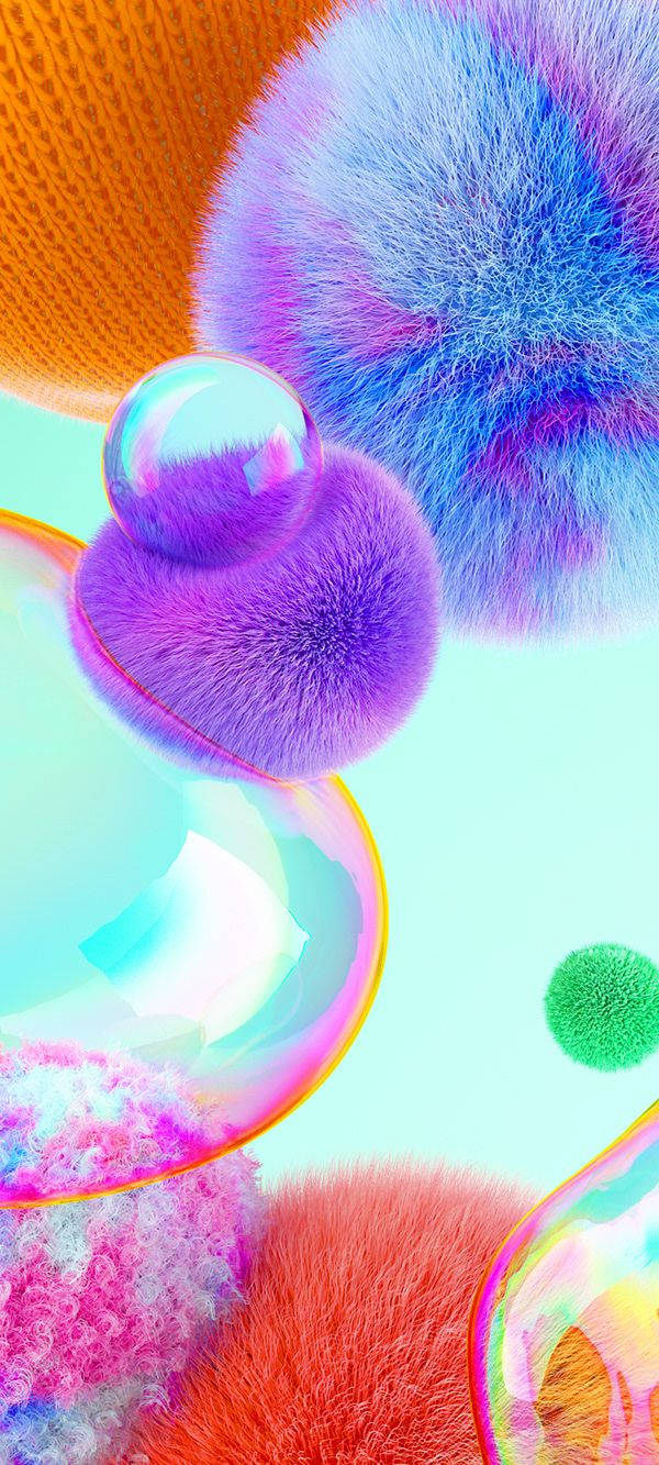 Samsung A71 Fluff Balls Wallpaper