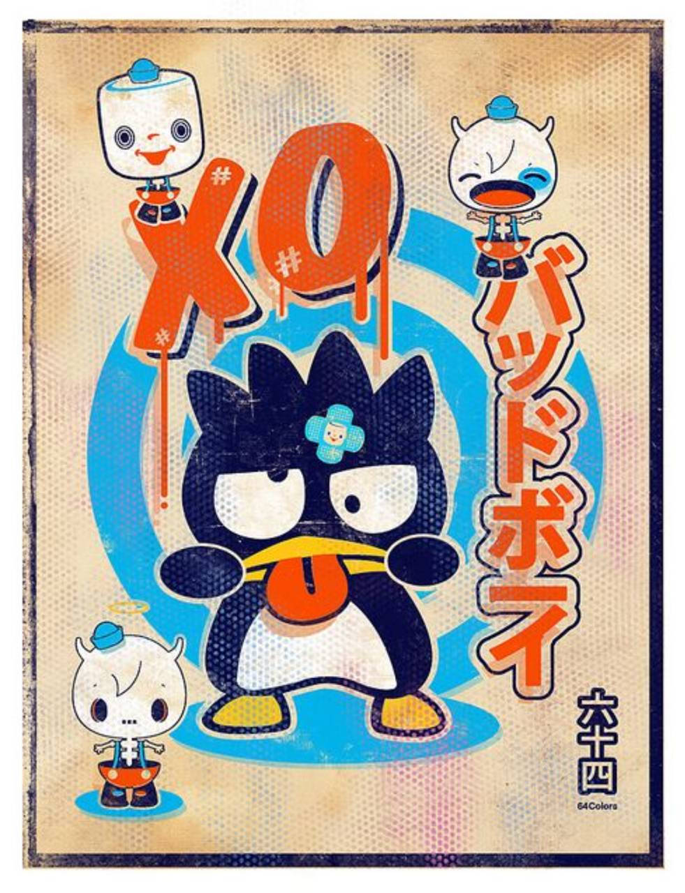 Sanrio's Badtz Maru Xo Spray Paint Wallpaper