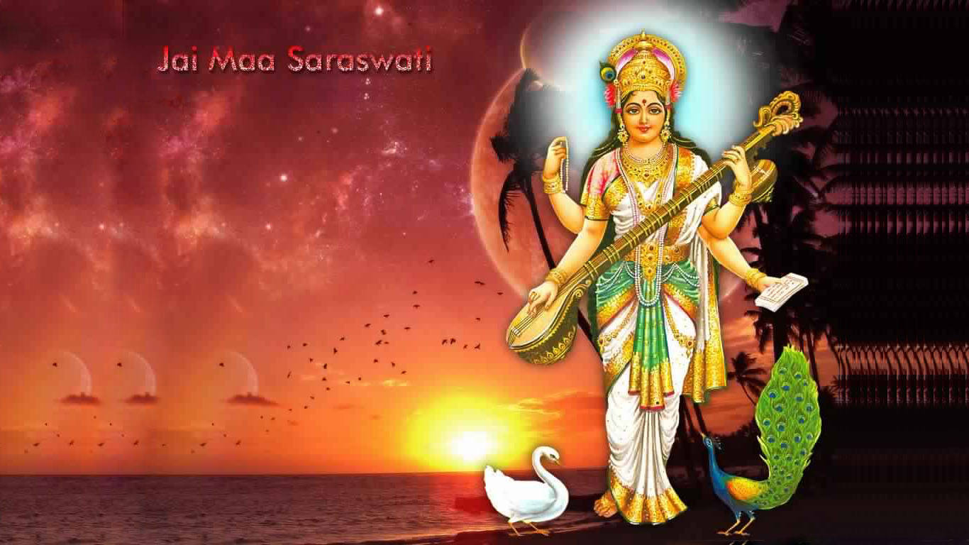 Saraswati Sun Water Wallpaper