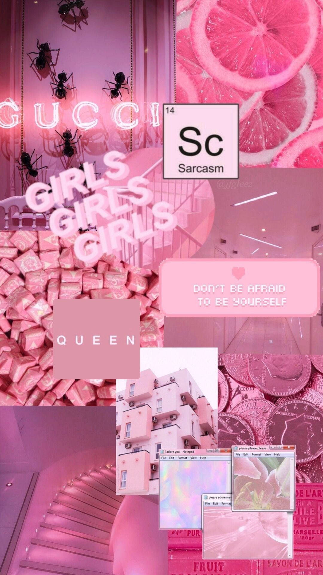 Sarcasm Queen Pink Baddie Background Wallpaper