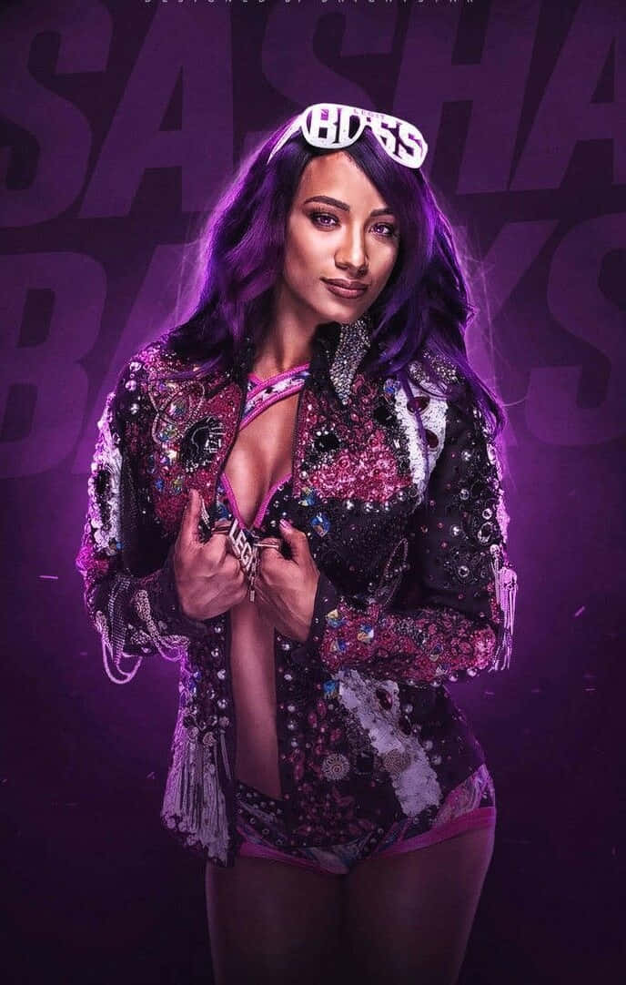 Sasha Banks Mixed Digital Art Wallpaper