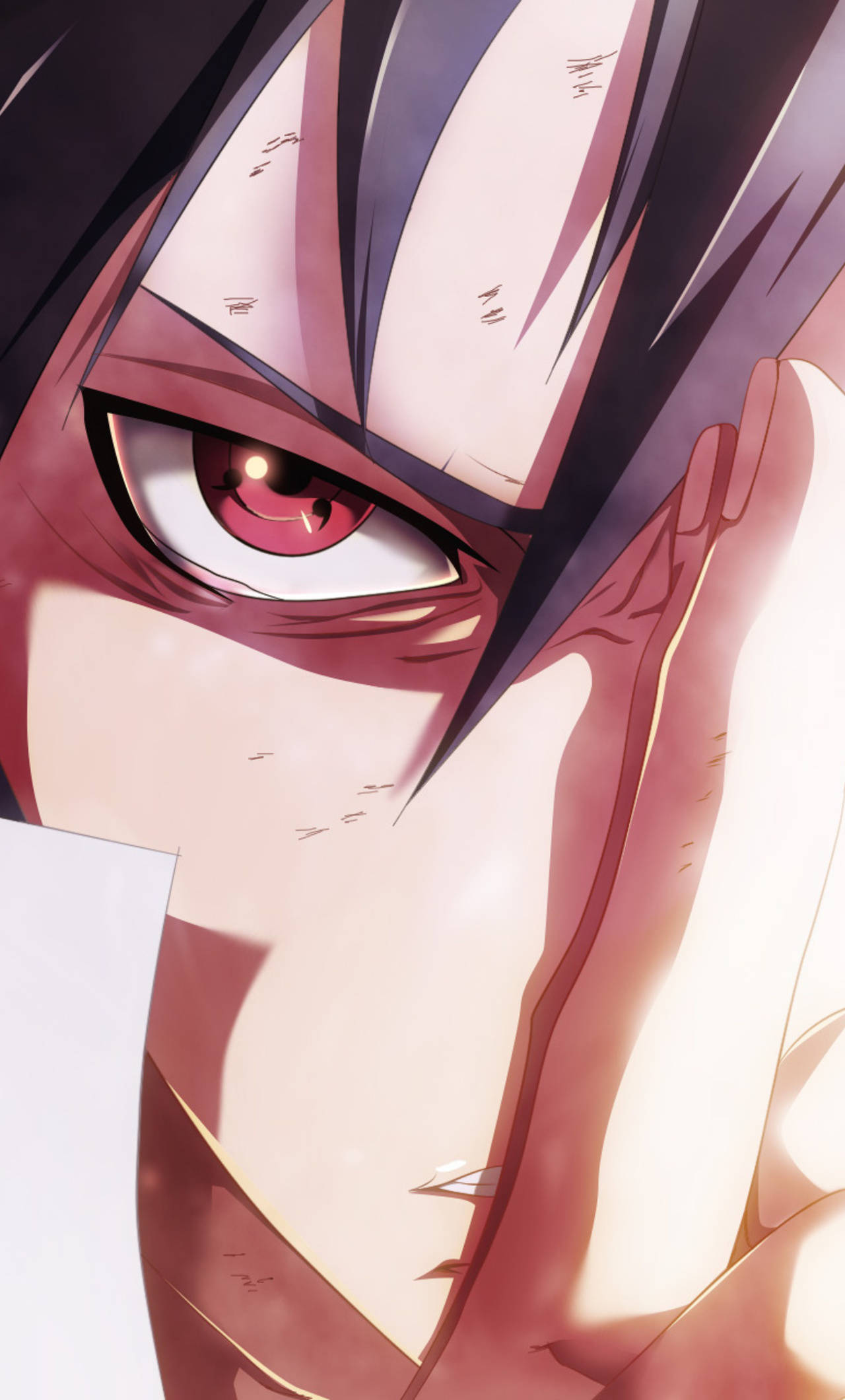 Sasuke Naruto Iphone Sharingan Close Up Wallpaper