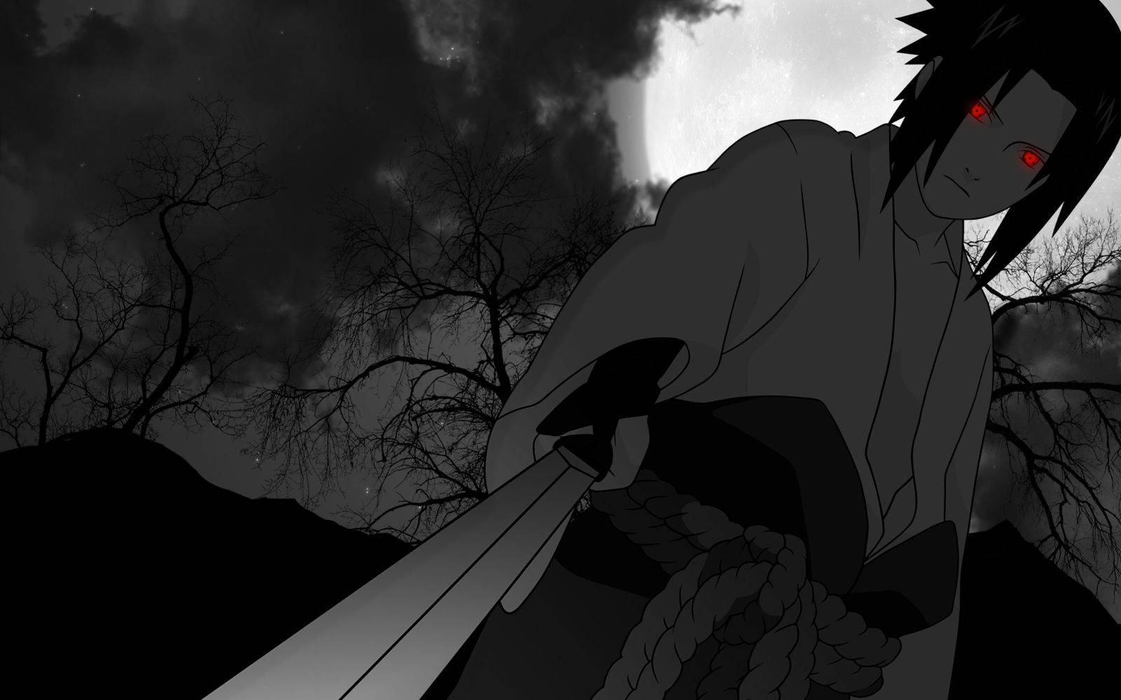 Sasuke Pfp Black And White Wallpaper