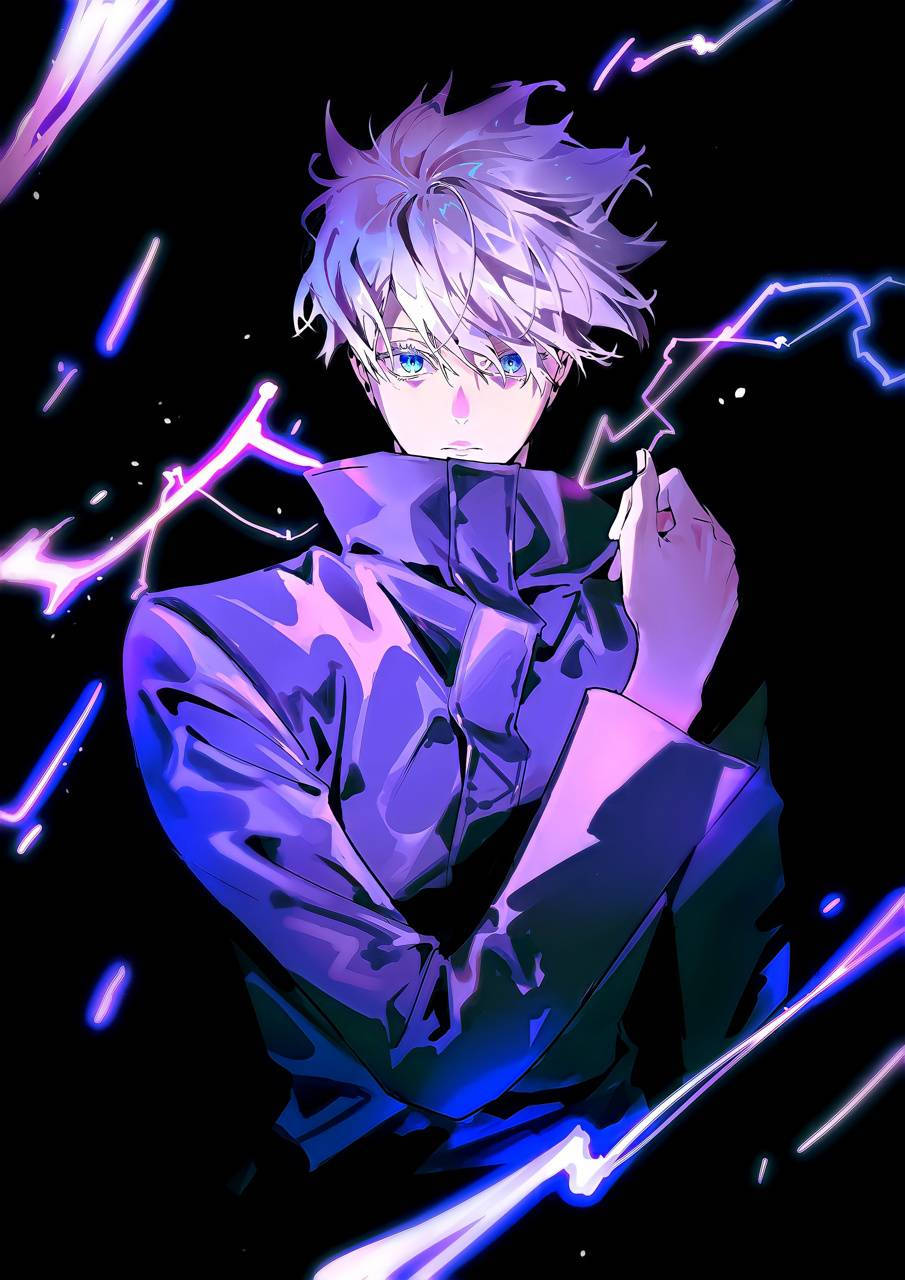 Satoru Gojo Jujutsu Kaisen Phone Purple Thunder Wallpaper