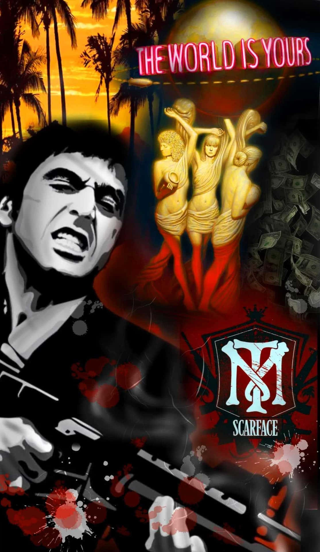 Scarface Tony Montana World Is Yours Artwork Wallpaper WallpapersOK