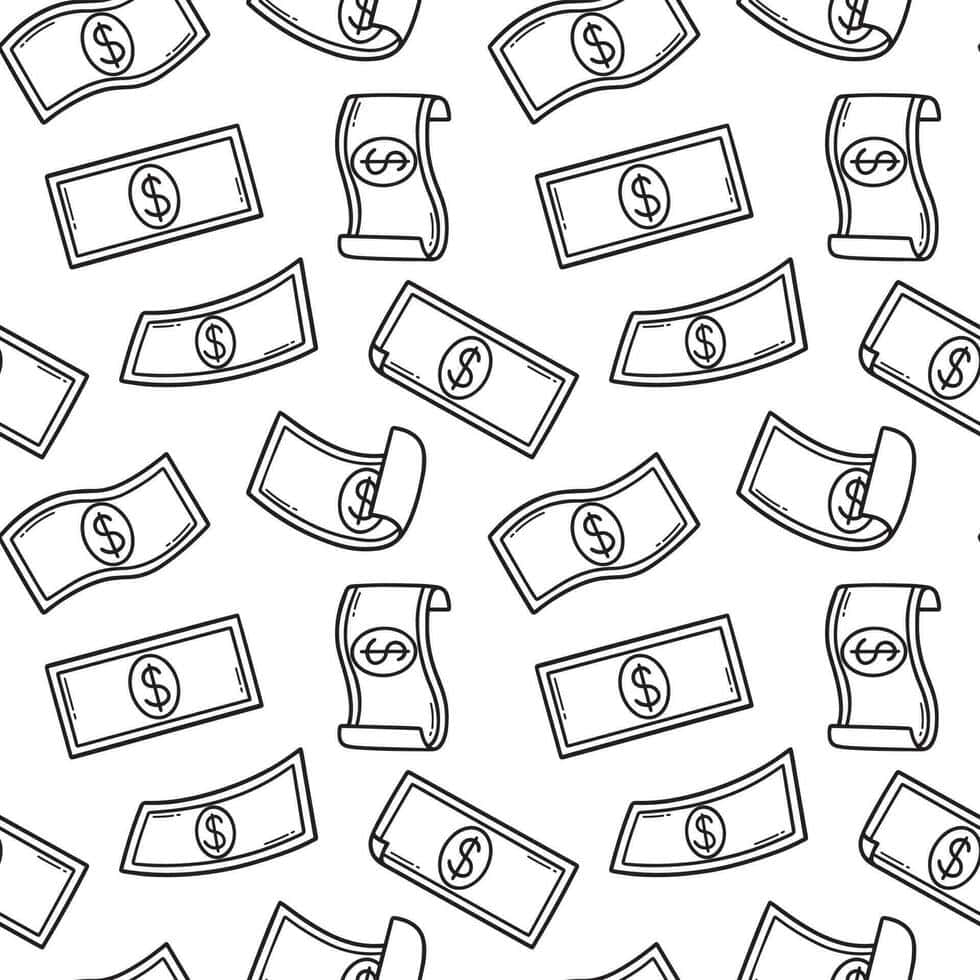 Scattered Dollar Bills Pattern.jpg Wallpaper