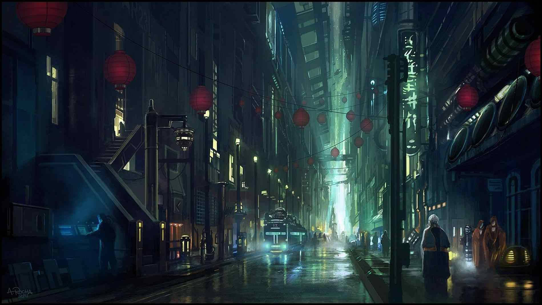 Science Fiction Anime City Wallpaper