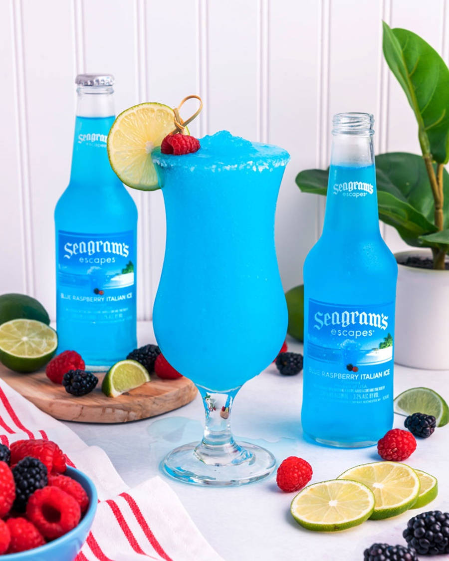 Seagrams Cocktail Blue Raspberry Flavor Wallpaper