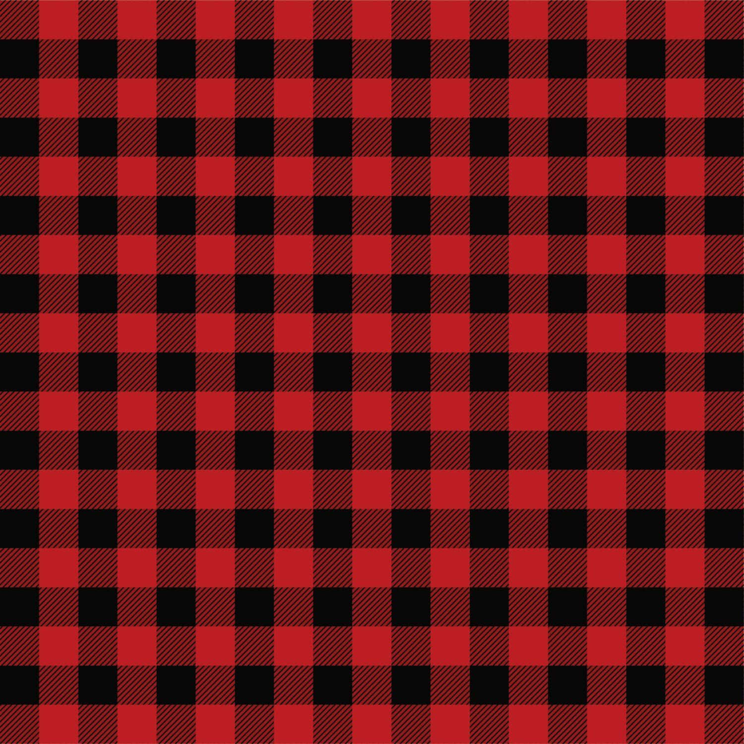 Seamless Black And Red Buffalo Plaid Wallpaper