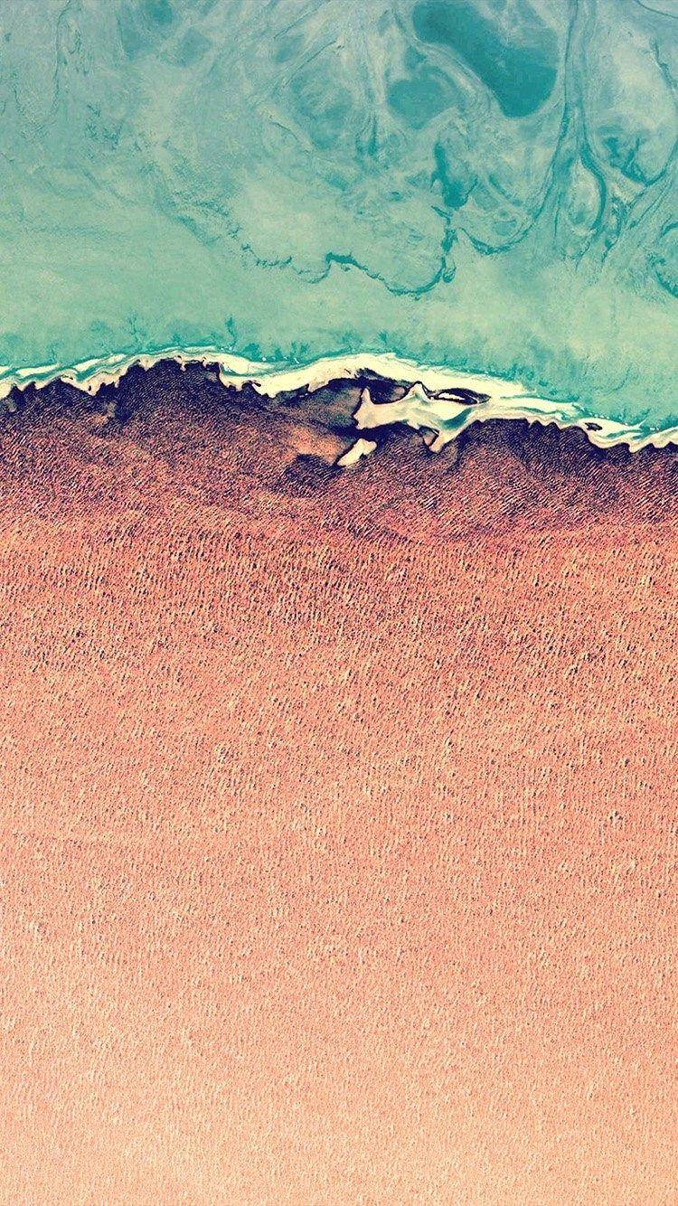 Seawater And Orange Sand Painting Ios 12 Wallpaper