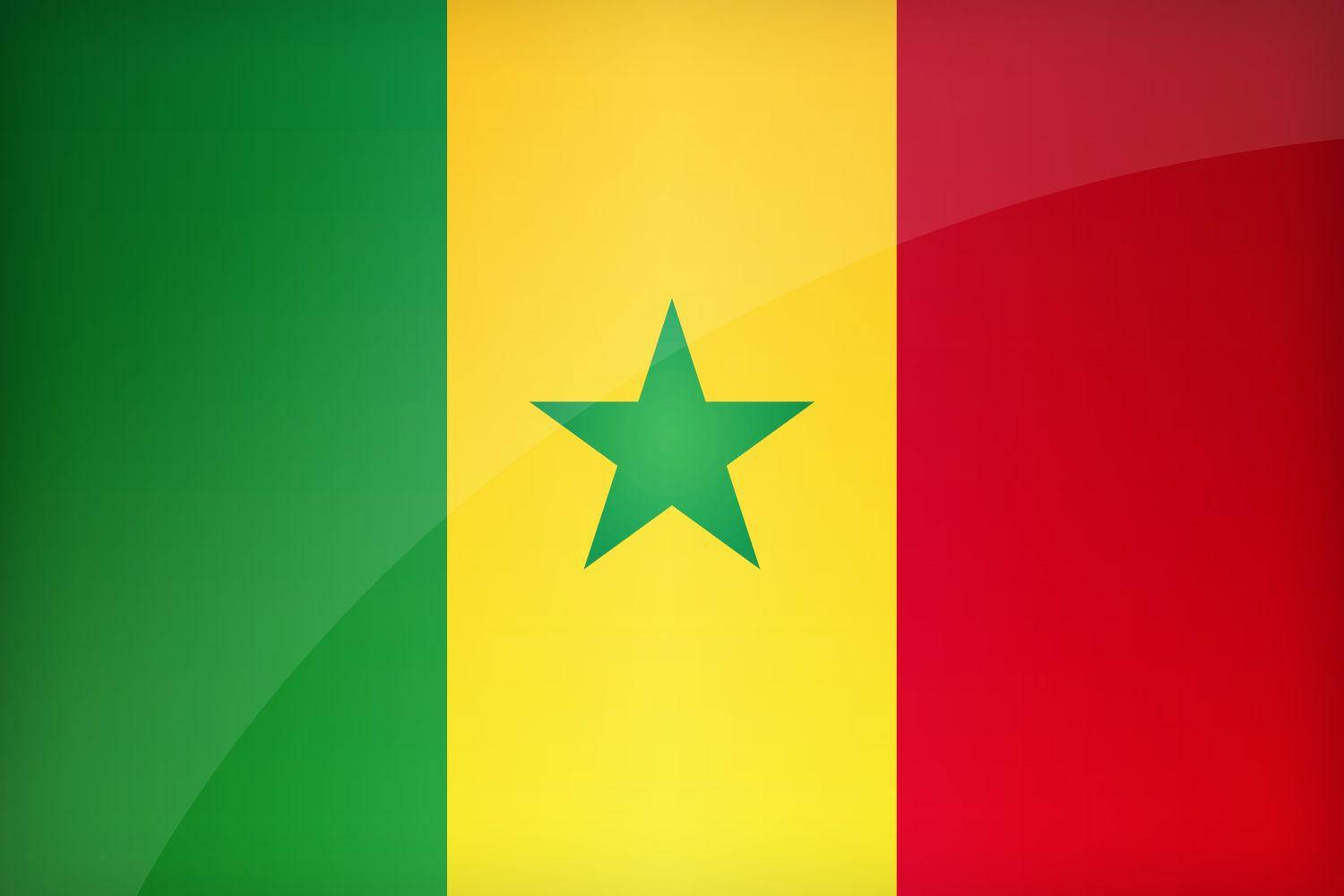 Senegal Flag With Green Star Wallpaper