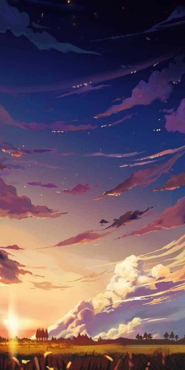 Serene Aesthetic Anime Sky Wallpaper