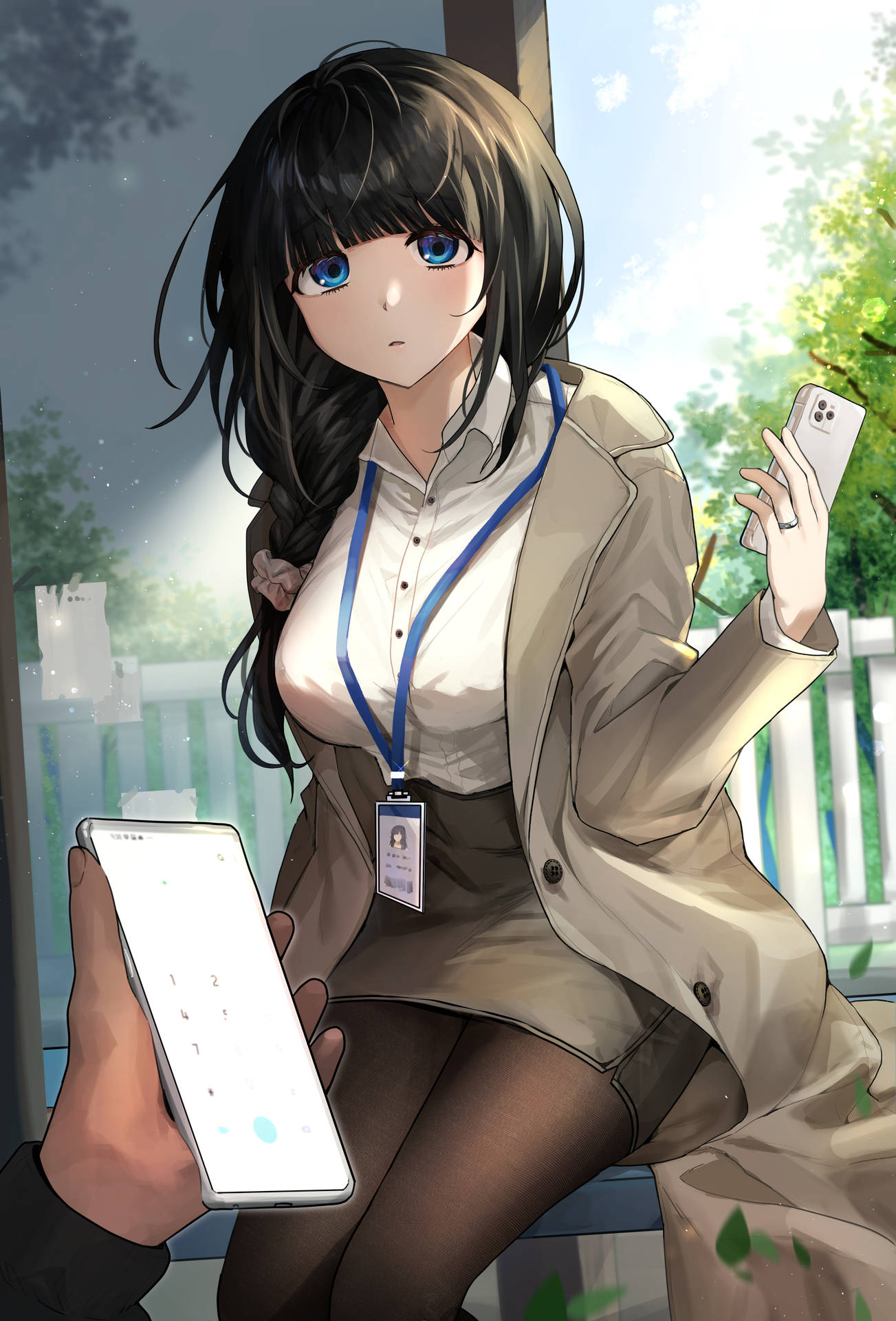 Sexy Office Girl Anime Phone Wallpaper