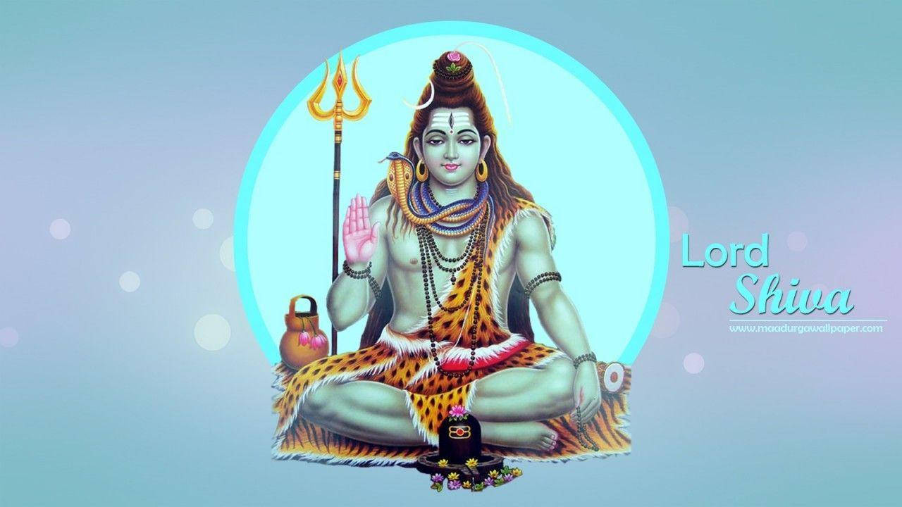 Shankar Bhagwan Lord Shiva Blue Circle Wallpaper