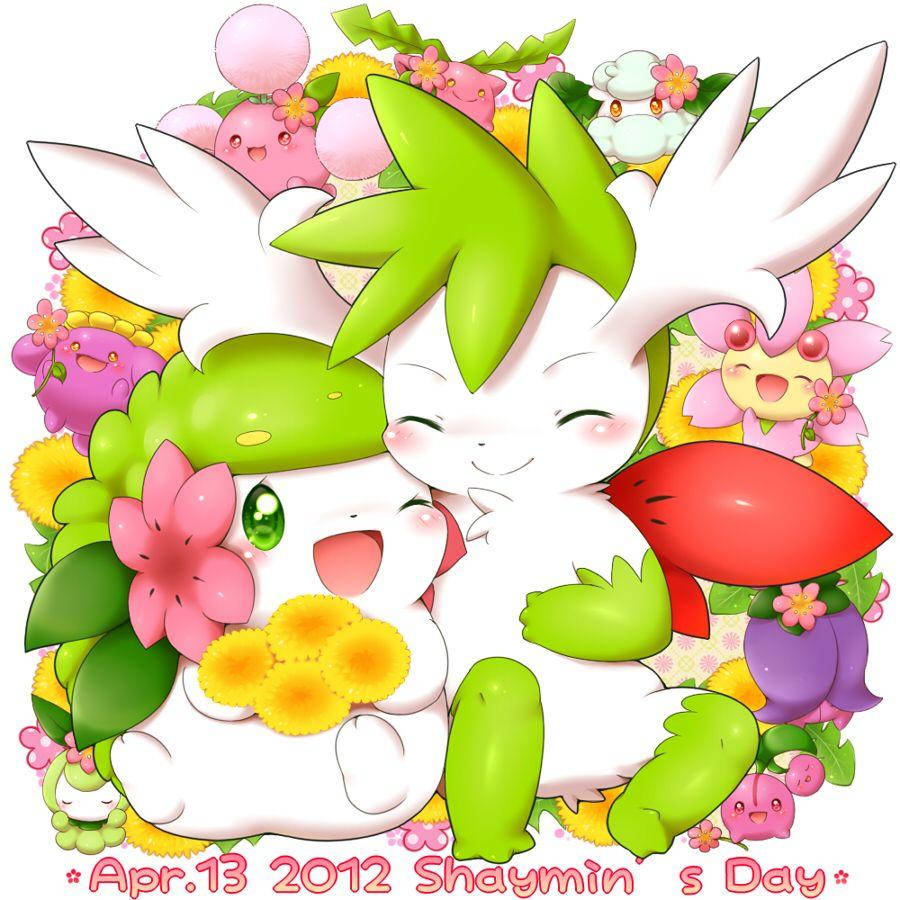 Shaymin Hug Grass Pokemon Wallpaper