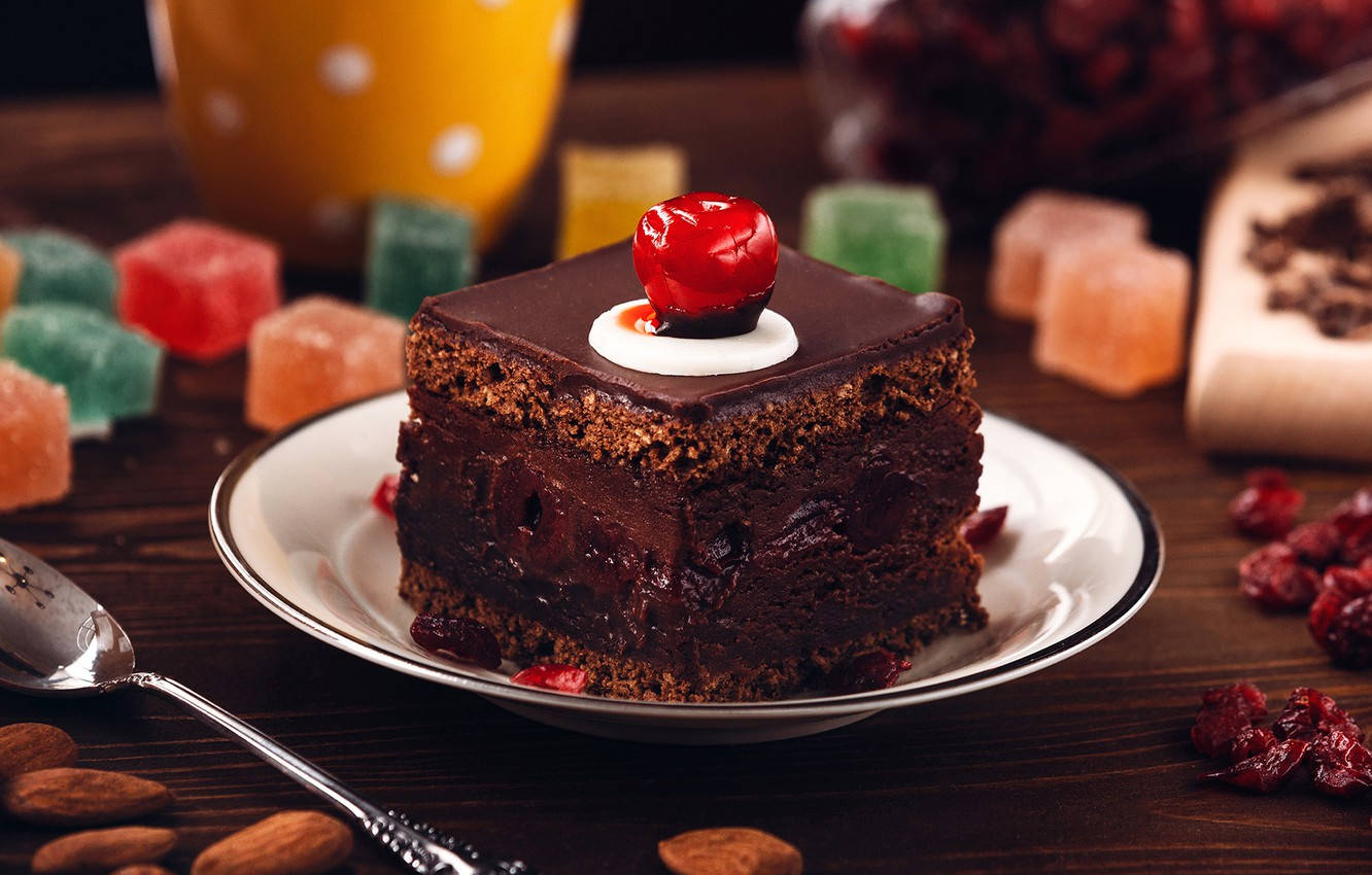 Sheesh Fudge Cake With Cherry Wallpaper