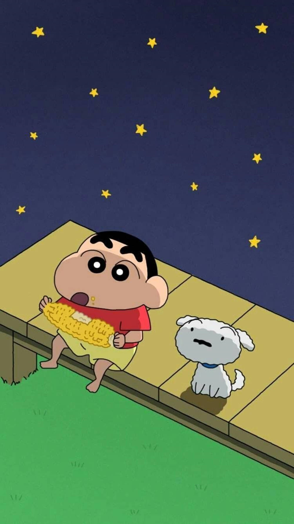 Shin Chan Iphone Eating Corn Wallpaper