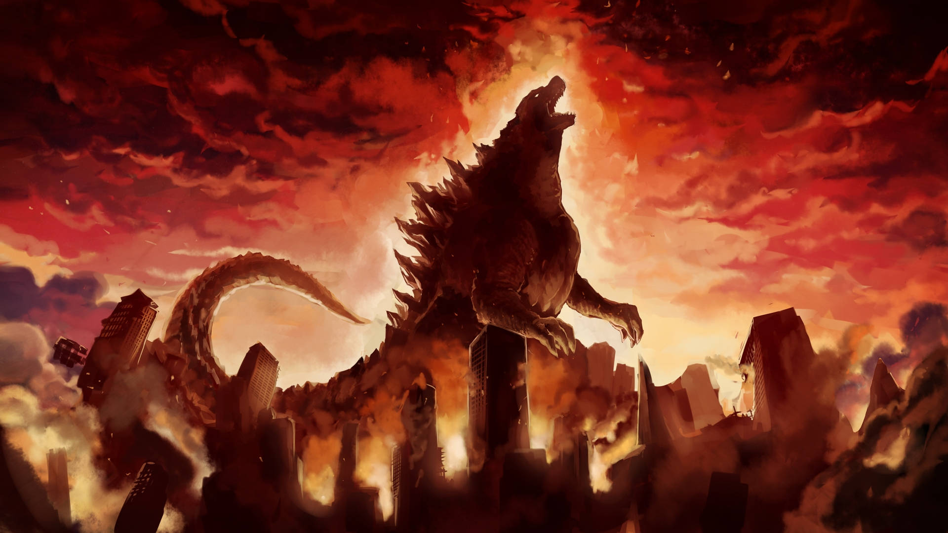 Shin Godzilla Roaring To The Skies Art Wallpaper