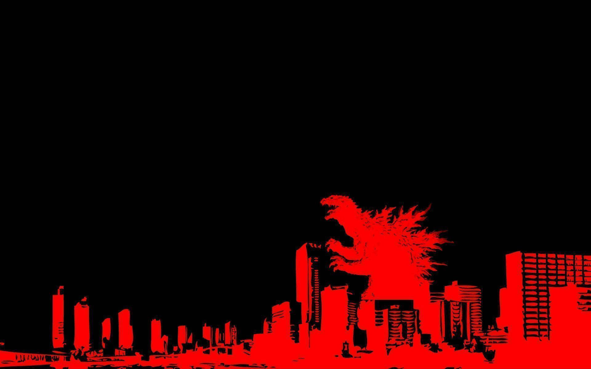 Shin Godzilla Terrorizing City Silhouette Wallpaper