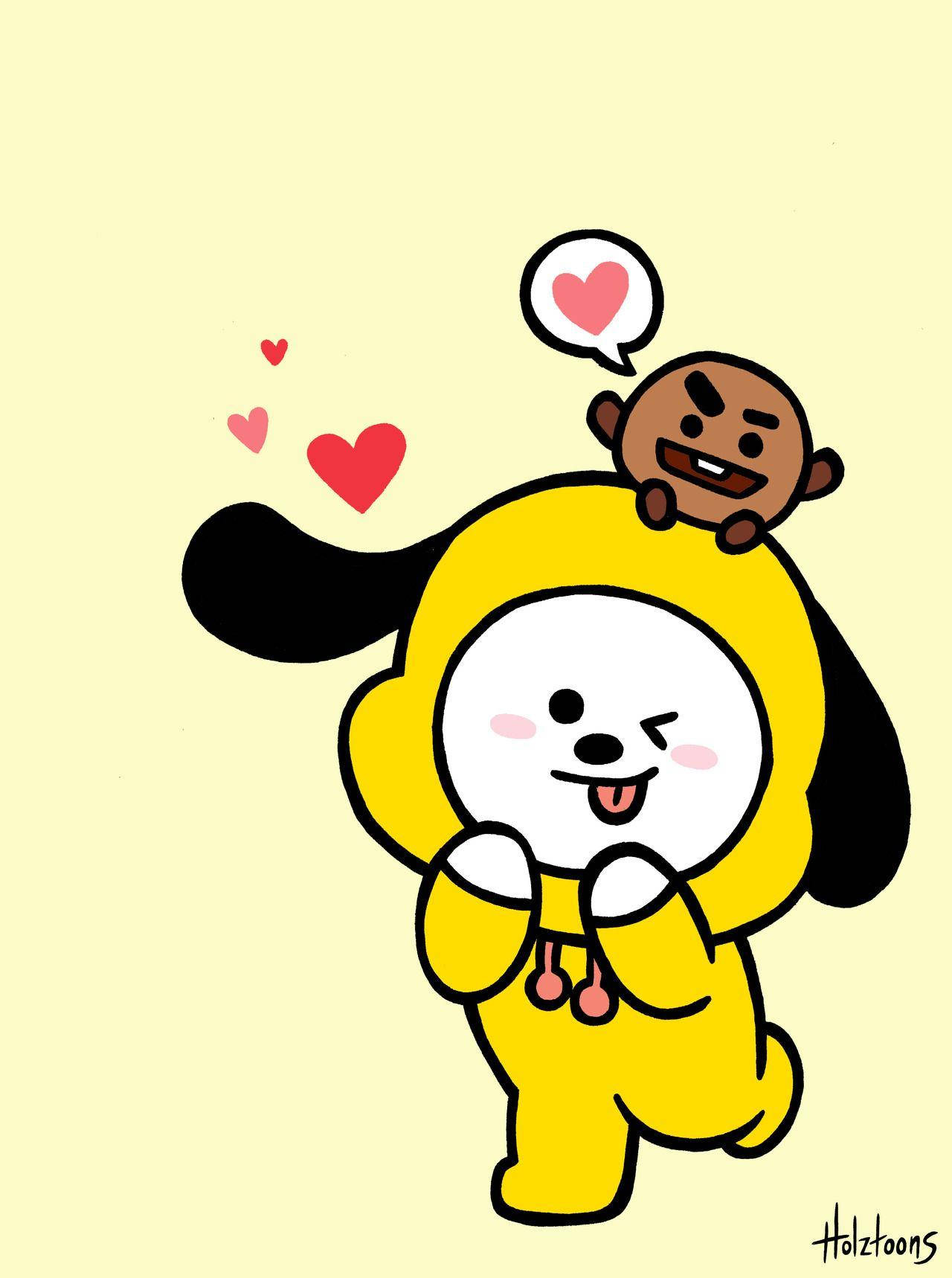 Shooky And Chimmy Bt21 Art Wallpaper