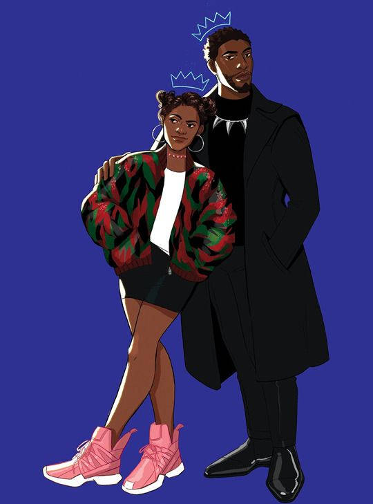 Shuri And T'challa Fan Art Wallpaper