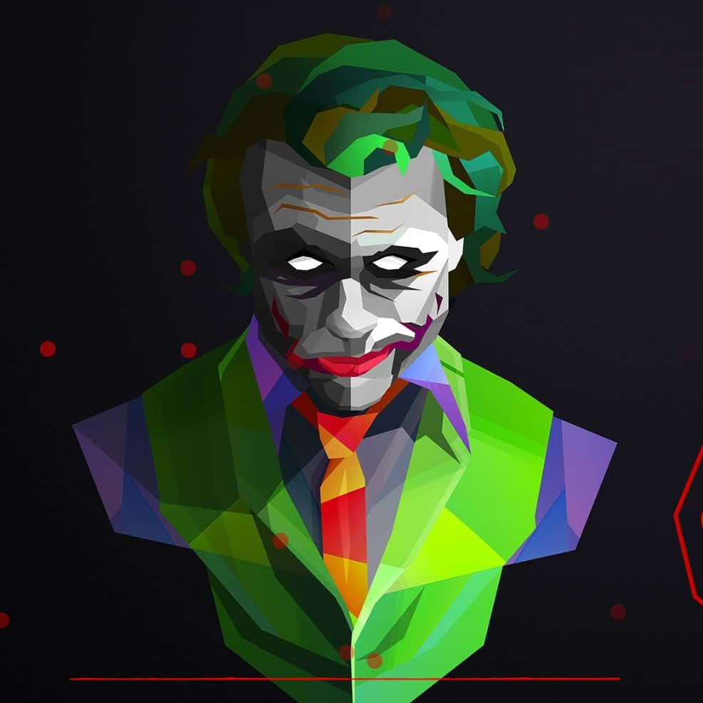 Signature Joker Stare In Reactive Colors Wallpaper
