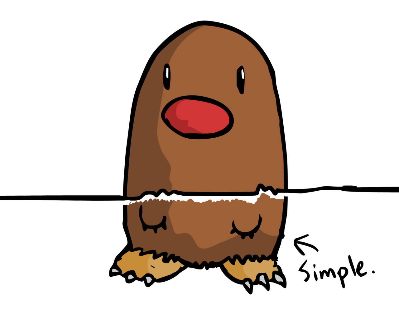 Simple Art Of Pokémon's Diglett Wallpaper