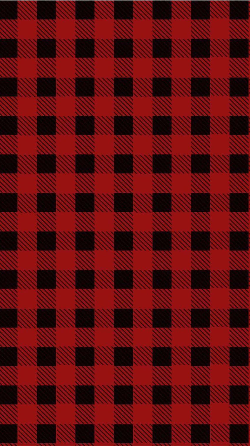 Simple Black And Red Plaid Mobile Phone Wallpaper