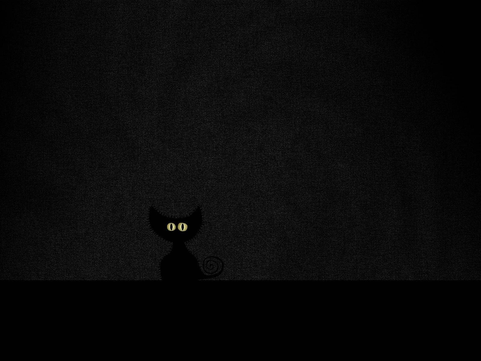 Simple Black Cat Eyes Halloween Aesthetic Wallpaper