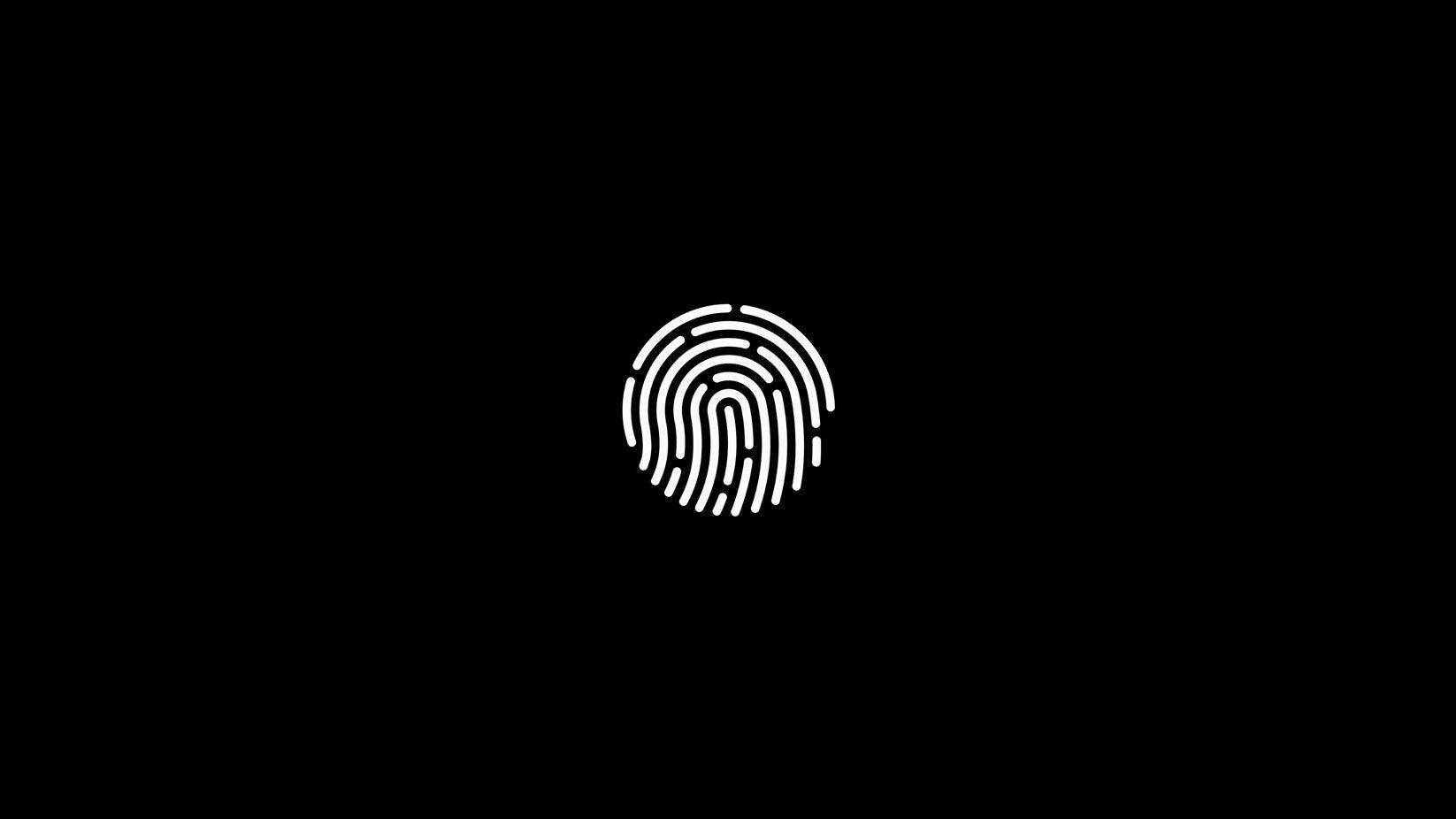 Simple Black Circular Fingerprint Scan Wallpaper