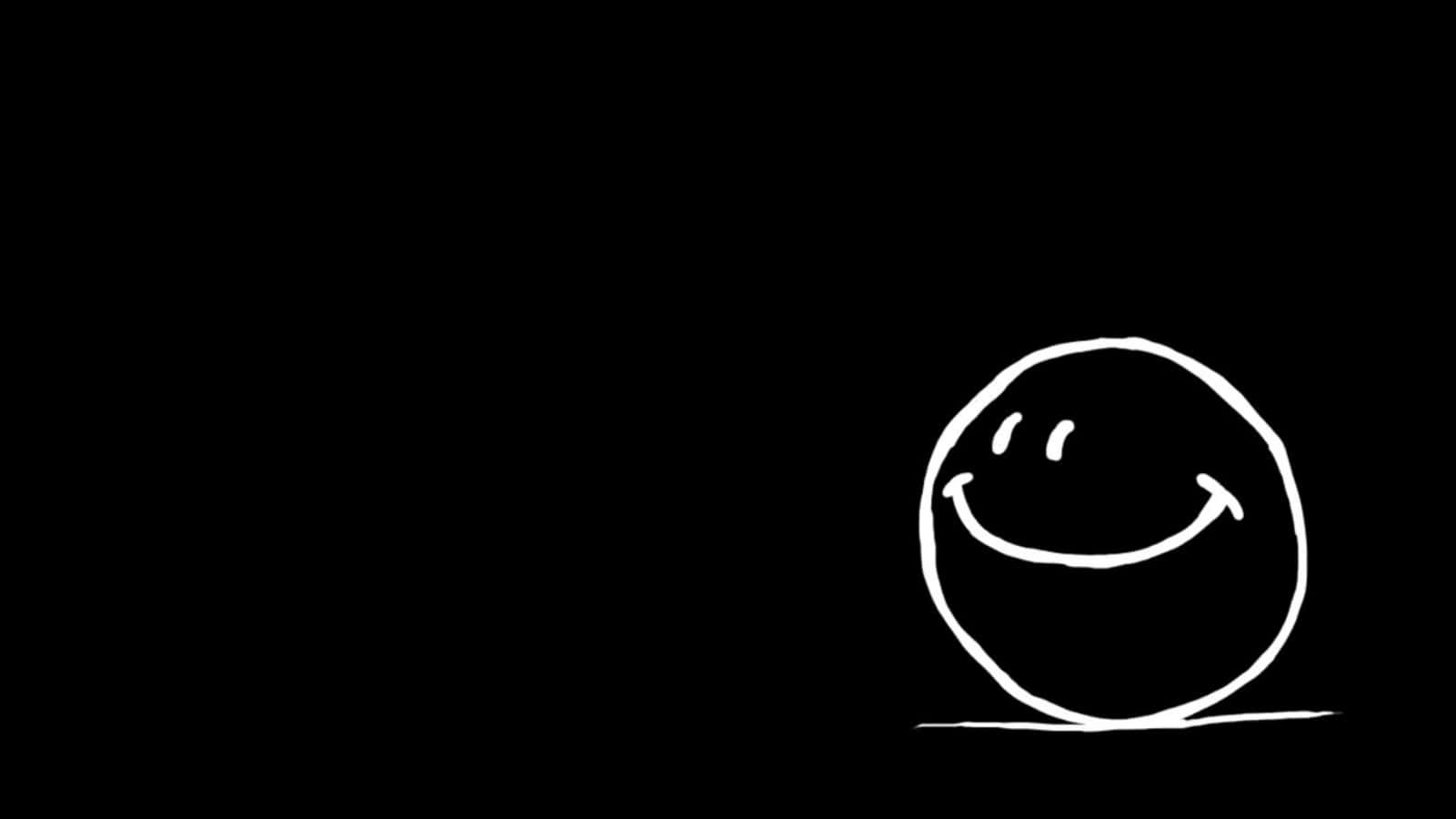 Simple Laptop Poster With Smiley Face Wallpaper