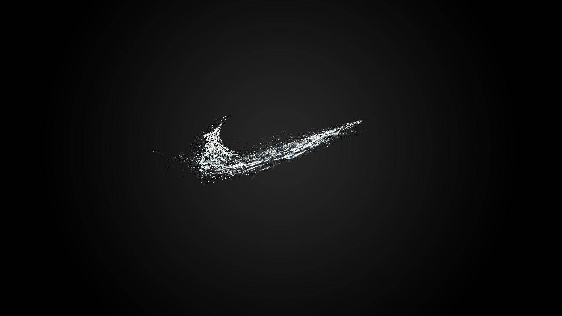 Simple Nike Logo Cool Black Stickman Looking At Computer Wallpaper