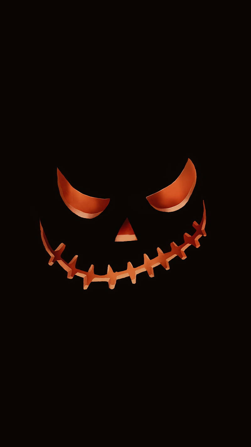 Simple Pumpkin Face Halloween Phone Wallpaper