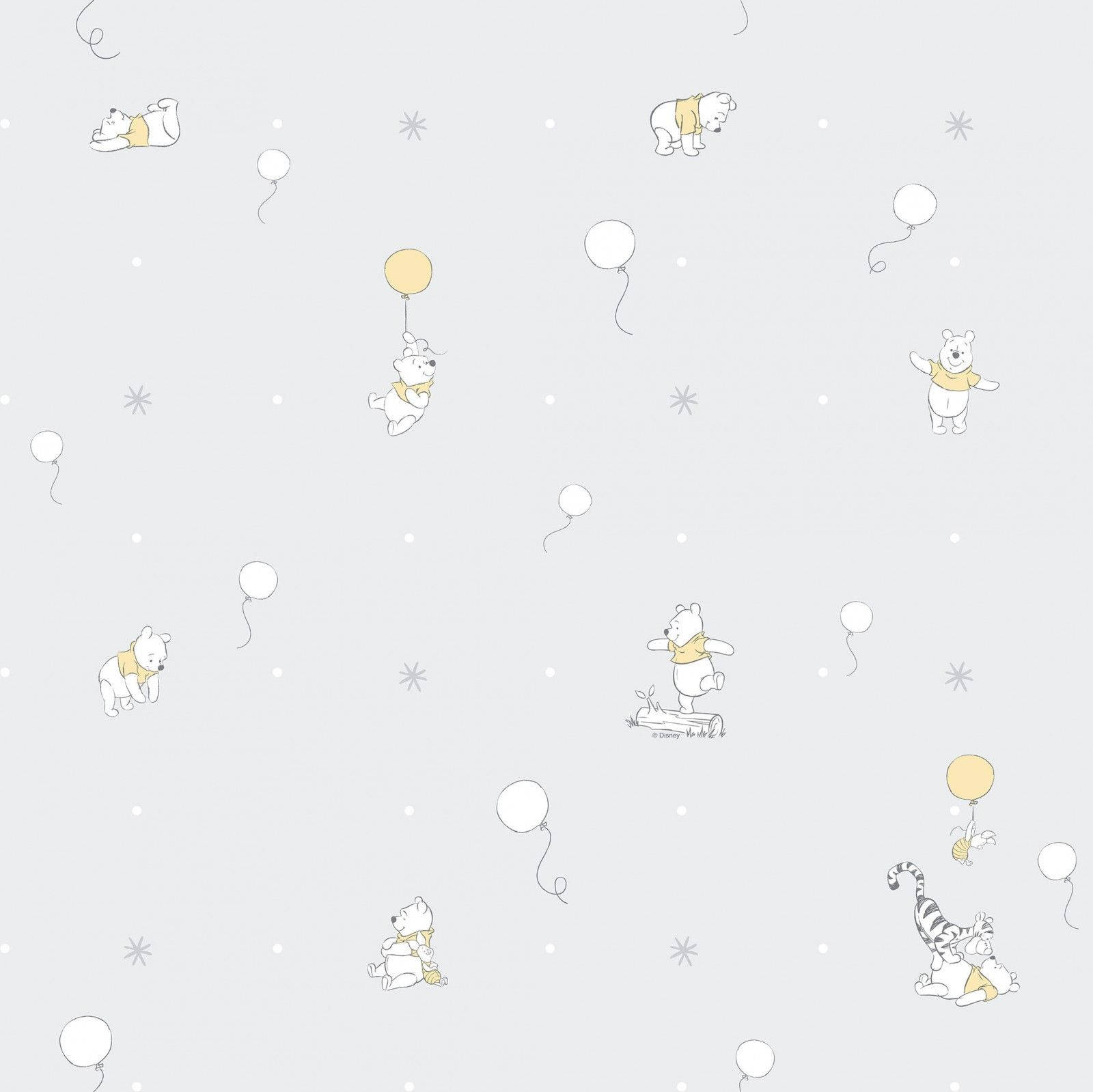 Simple Winnie The Pooh Playing Wallpaper