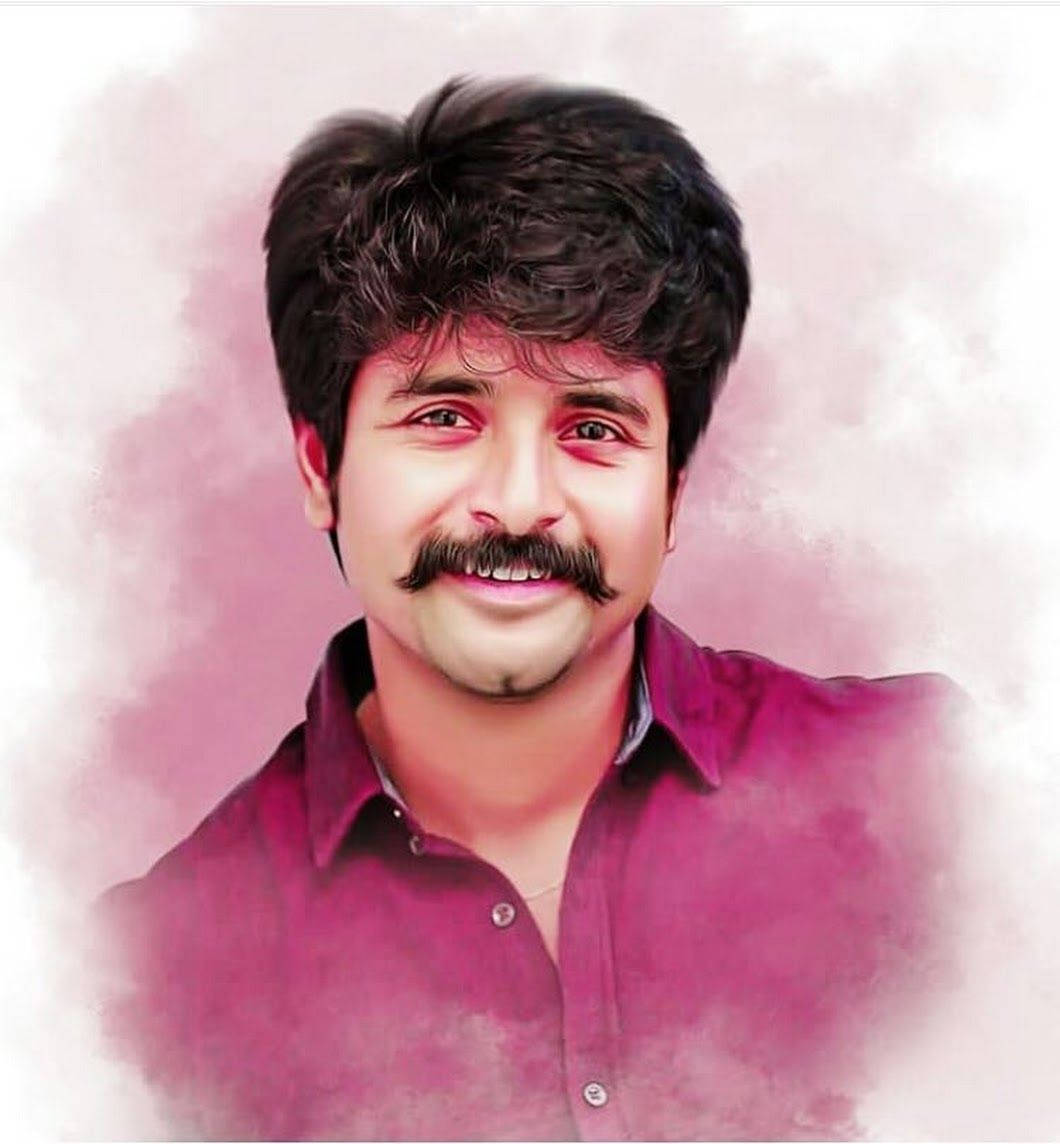 Sivakarthikeyan Pink Painting Effect Wallpaper