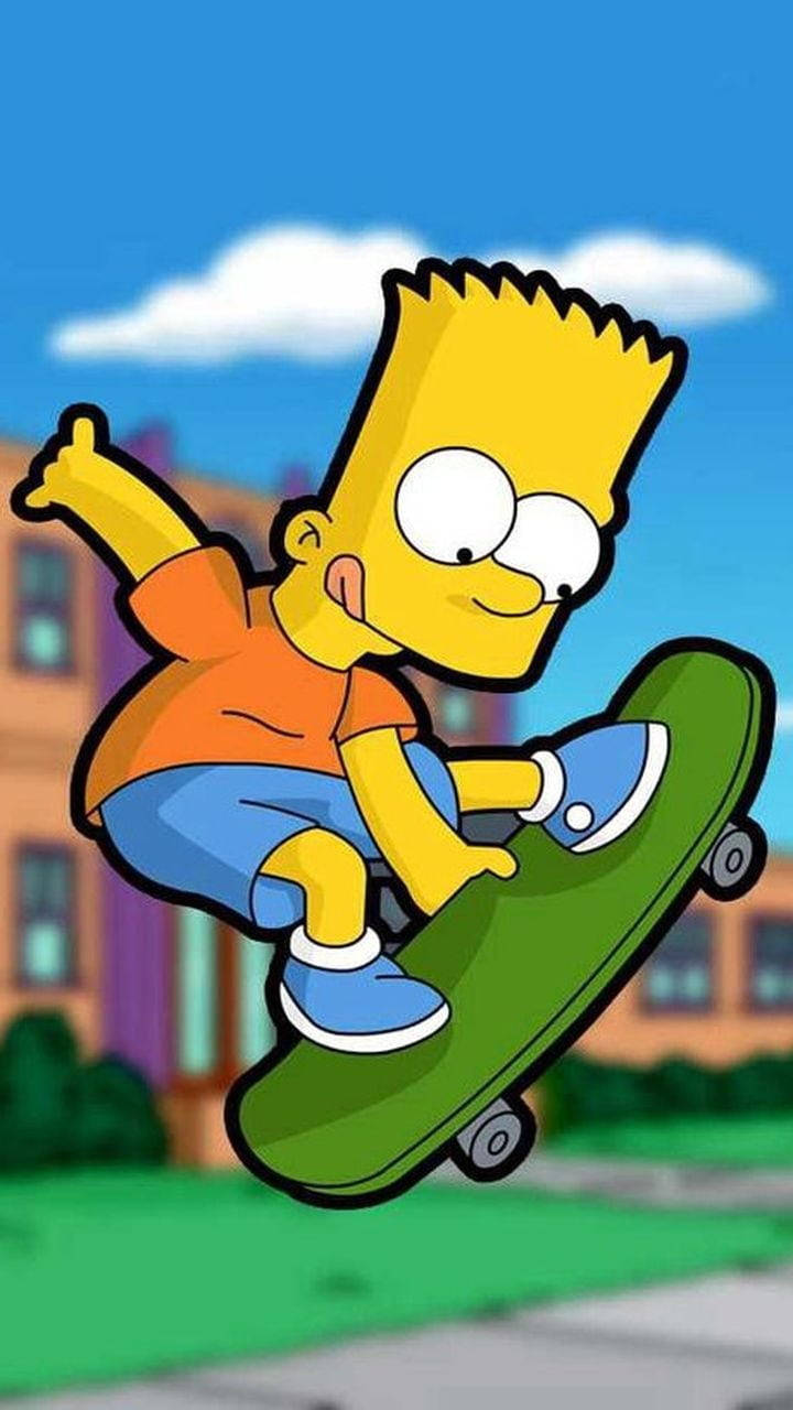 Skater Cartoon Bart Simpson Wallpaper